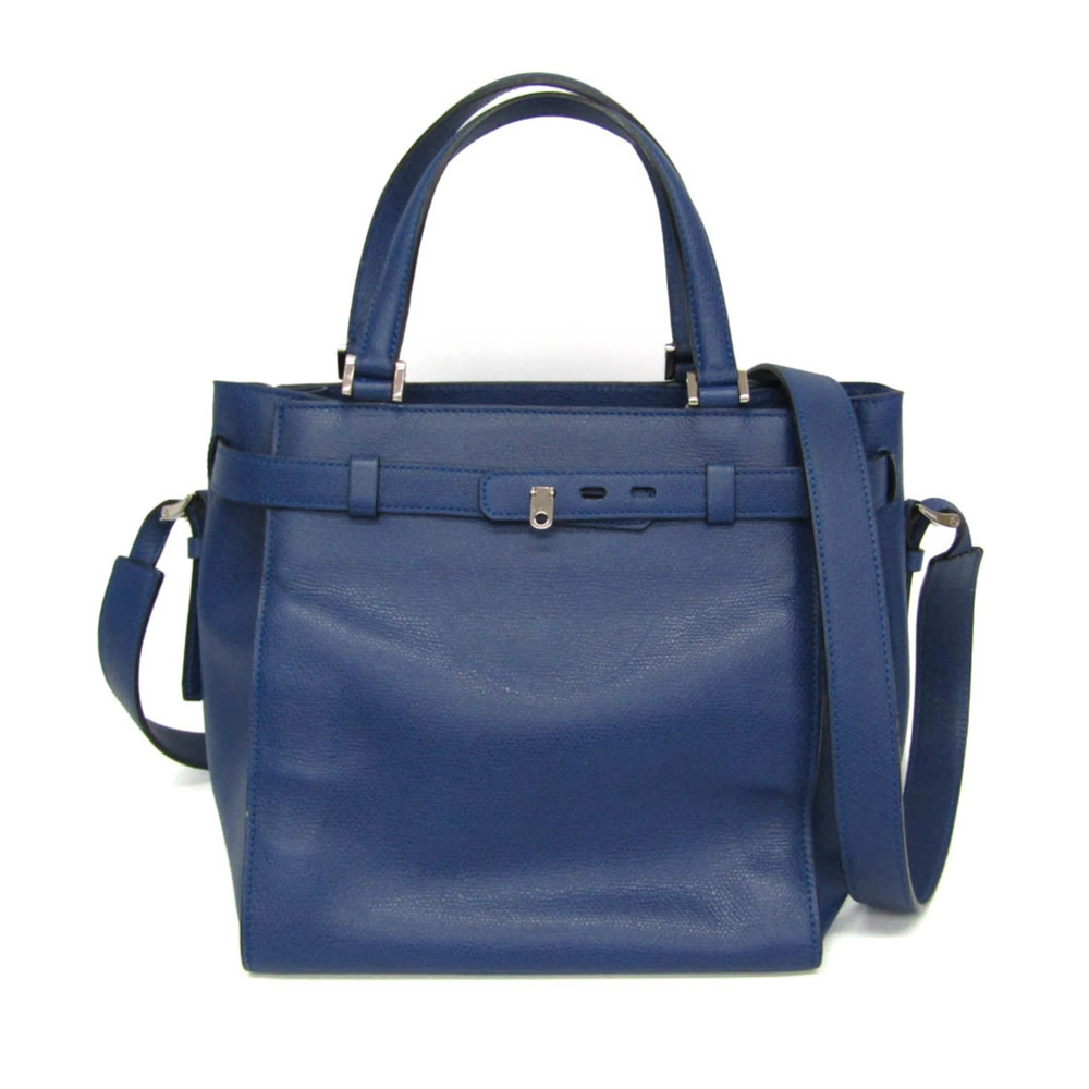 Valextra B Cube V5C67 Women's Leather Handbag,Shoulder Bag Blue